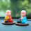 Solar Shaking Monk Ornament Blue Car Home Office Decor 5