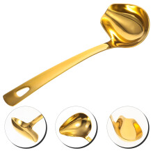 1Pcs Golden Stainless Steel Spoons for Cooking and Serving Unique Gravy Ladle Home Kitchen Use