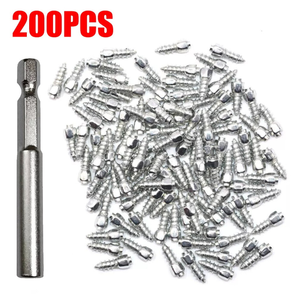 200Pcs 4X12mm Screw Tire Studs Snow Spikes Anti-Slip Anti-Ice Tool For Car Suv 9482828652752