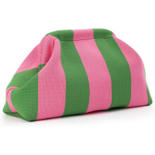 Sparáin Clutch Dumpling Trá Samhraidh do Mhná, Málaí Láimhe Cróiseáilte Fite le Ruched Cloud Colorblock2024