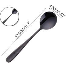 Soup Spoon, Stainless Steel Table Spoon, Round Dessert Spoons, Dinner Spoon for Cereal, Porridge, Yogurt, Dishwasher Safe