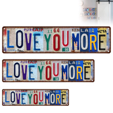Virenlux „Love You More“ Vintage-Metallschild zur Wanddekoration über der Tür, Straßenschild, Kunst im Landhausstil, Retro-Dekoration für