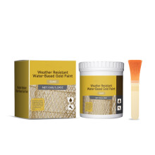 Water Based Gold Paint 150Ml With Brush For Outdoor Fence Post Decorative Shimmering Metallic Coating