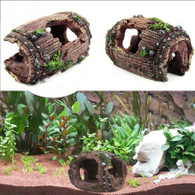 Broken Barrel Aquarium Decorations, Resin Hollow Bucket Fish Tank Ornament with Holes Fish Hideout Hideaway Hiding Caves