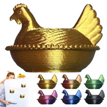 Virenlux Chicken on Nest Magnet – 3D Printed Vintage