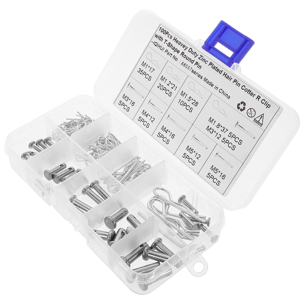 Cotter Pins Assortment Kit 100 Pcs Including R Clips Hitch 9152228030169