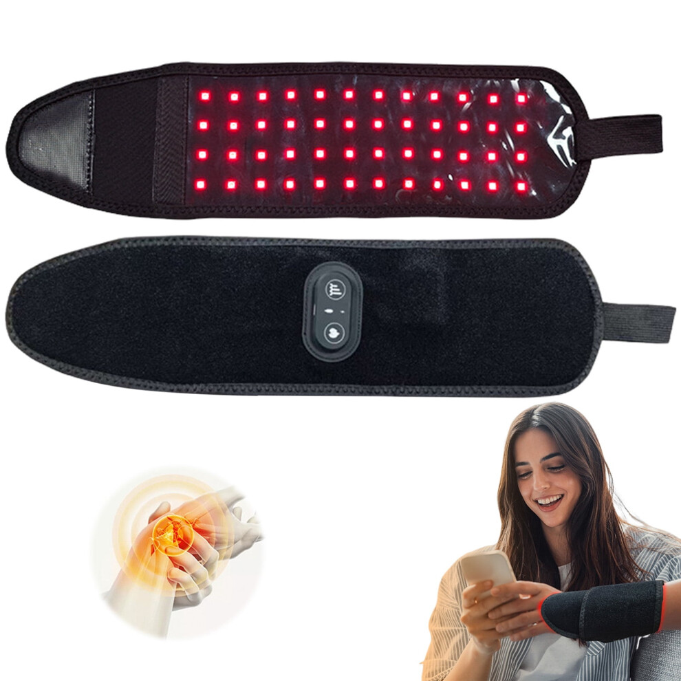 Virenlux Cordless Wrist Heating Pad with LED Red Light, Vibration Massage & 3 Heat Levels â USB Powered, Auto Shut-Off, Adjustable â Compatible