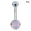 Opal Stone Stainless Steel Belly Button Ring Pink 1 Pc 1