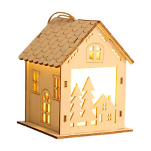 Set di villaggio natalizio fai da te, casette in legno con luci LED per bambini e adulti, mini casette decorative per feste di Natale invernali.