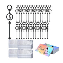 Beadable Keychain Bars Bulk for Beads DIY Blank Keychain Metal Beaded Keychain for Bead Keychain Crafts
