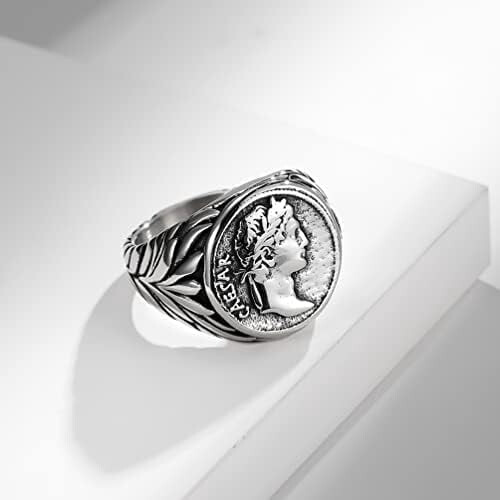 Roman Caesar Ring Stainless Steel Comfort Fit Thumb Ring 1