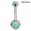 Opal Stone Stainless Steel Belly Button Ring Pink 1 Pc 7