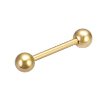 Stainless Steel Gold Tongue Ring Barbell 14G 1 Pc