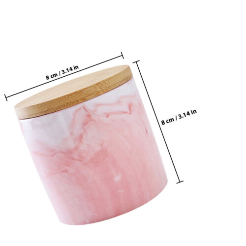 Ceramic Rice Jar Sturdy Pink Easy to Clean Tea Container 1Set 1