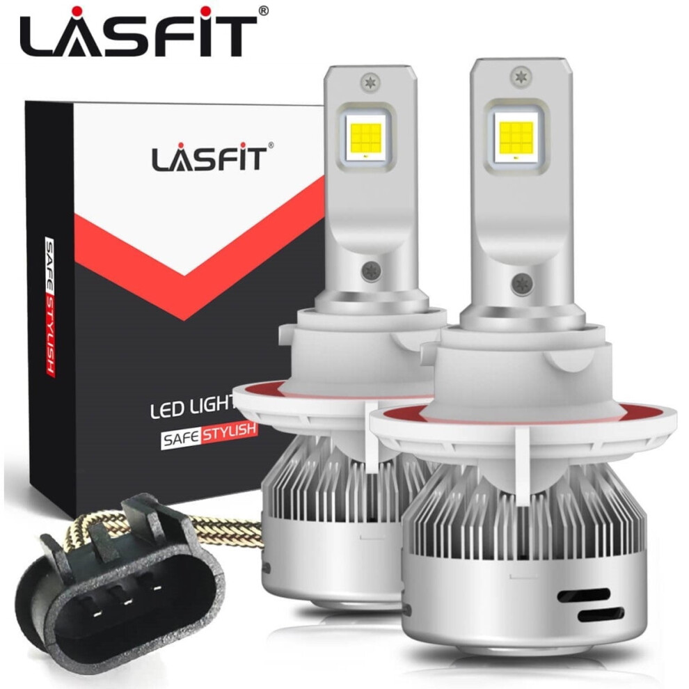 Lasfit H13 9008 Led Headlight Bulbs, Amplified Flux High Low Beam, 60W 6000Lm 6000K, 2 Bulbs 9357860406697