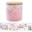 Ceramic Rice Jar Sturdy Pink Easy to Clean Tea Container 1Set 1