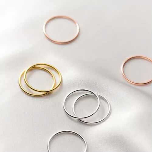 Sterling Silver Plain Knuckle Thin Ring Midi Above Pinkie Finger A3692-Silver-7.5 1
