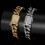 Pulseira masculina punk estilo Miami com corrente cubana em aço inoxidável, dourada ou prateada, 8-18mm-14mm-10 polegadas. 6