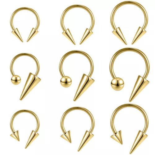 Stainless Steel Septum Ring Spike Cone 3 Pcs 2