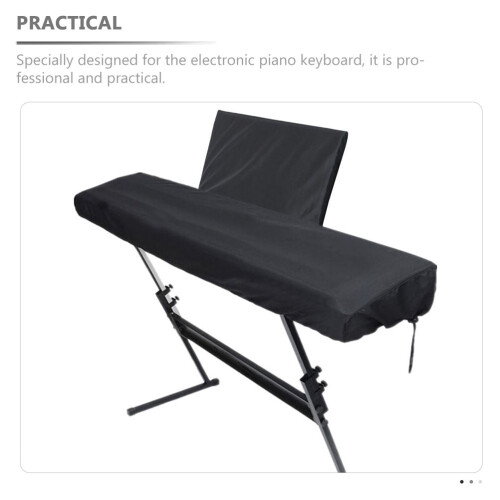 Black elastic piano cover for 88-key digital keyboard 1