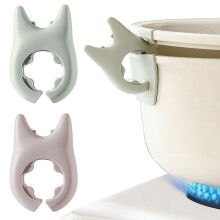 Cat Ear Silicone Pot Clip Spoon Rest Spill-Proof Lid Lifter for Kitchen Heat Resistant Utensil Holder Suitable for Cooking and Serving 2-Piece Set
