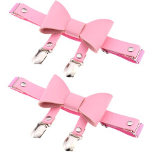 Reggicalze da donna con nodo a farfalla, regolabile, stile punk gotico, con elastico per coscia (2 pezzi)