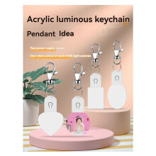 4PCS LED Sublimation Blank Keychain Acrylic Lighted Transfer DIY Crafts Fall Thanksgiving Christmas Keychain Gift C