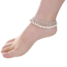 925 Silver Women Tassel Bell Anklet Bracelet Beach Chain Retro Jewelry Gifts-Silver