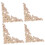 Wood Stickers Unpainted Beige Solid Wood Appliques 4pcs 7