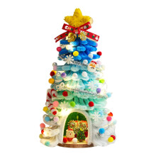 11" DIY Christmas Tree Kit – Craft Stems, Holiday Tabletop & Mantel Decor, School Project – Compatible with Christmas Colors