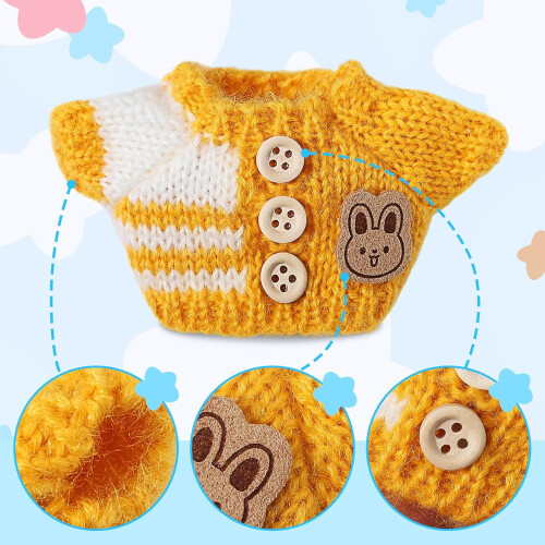 17cm Doll Outfits Kawaii Chic Set Button-Up Stripe Sweater 2