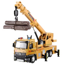 Alloy Die-Cast Crane Truck Toy with Sound & Light – Compatible with Kids 3+