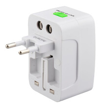 Universal Voltage Support Travel Adapter International Power Outlet Converter With Built In Surge Protector Grounded And Ungrounded Compatibility