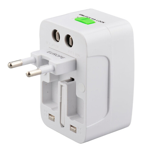 Μετατροπέας πρίζας διεθνούς ισχύος με ενσωματωμένη προστασία από υπερτάσεις,