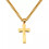 Colar com pingente de cruz da crucificação em aço inoxidável, corrente Miami, dourado, 91 cm (36 polegadas) 2