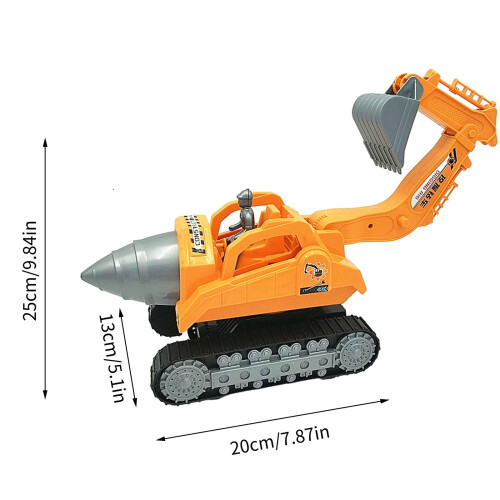 Excavator Toy Push-and-Go Construction Vehicle with Movable 2