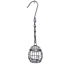 Black and Gold Spherical Birdcage Feeder, Metal Mesh, 1 pc