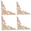 Wood Stickers Unpainted Beige Solid Wood Appliques 4pcs 1