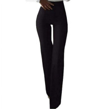 Women Summer Solid High Elastich Flare Pants Skinny Casual Party Trousers