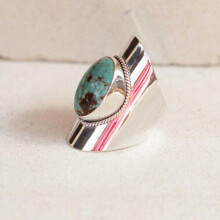 Vintage 925 Silver Turquoise Ring Women Man Wedding Party Gift Jewelry Size 6-10-#15-6