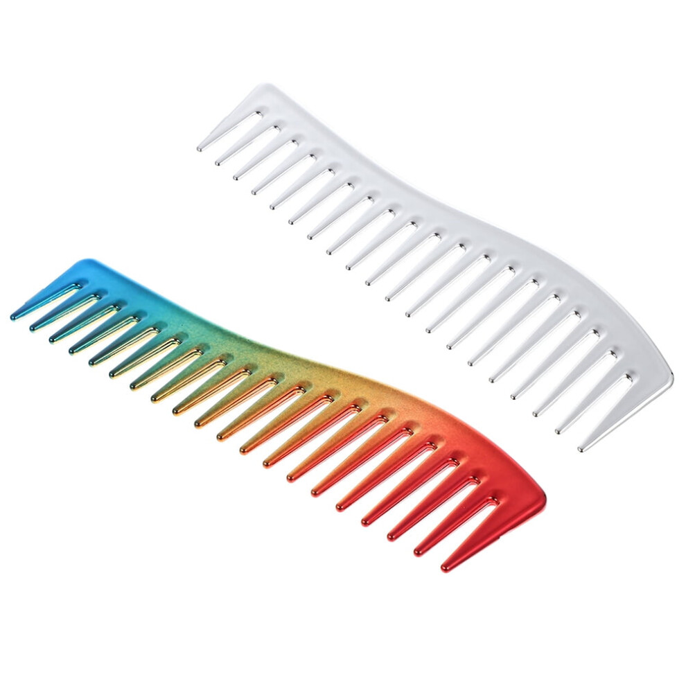 Wide Tooth Curved Hair Comb for Men ABS 2-Pack