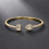 Women's 925 Silver Gold-Plated Cubic Zirconia Bangle 6