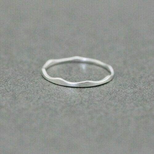 Solid Sterling Silver Plain Dainty Thin Above Knuckle Midi Pinkie Ring A3388-3 1