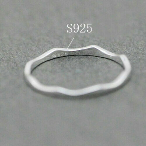 Solid Sterling Silver Plain Dainty Thin Above Knuckle Midi Pinkie Ring A3388-8.5 2