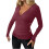 Women's Deep V-Neck Wrap Sweater Long Sleeve Slim Fit 1