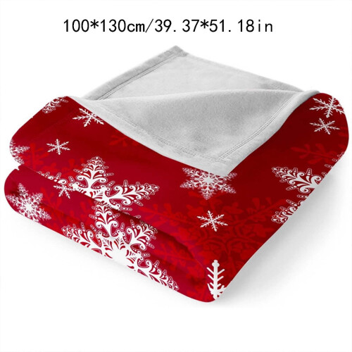 Christmas Snowflake Throw Blanket Red 130x100cm 2