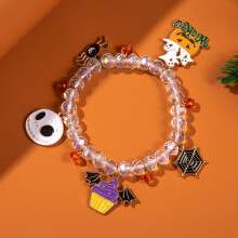 Halloween Bracelets Ghost Pumpkin Switch Charm Bracelets Gifts Stretch Beaded Bracelets for Women