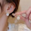 Silver Needle Pearl Earrings with Zirconia Bow Design 6