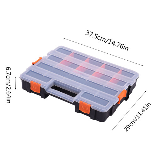 Clearance Tool Bag under $10,Double Sided Portable Plastic Hardware Tools Accessories Box Electronic Components Sorting Box Parts Box Storage Box 2