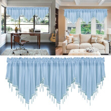 Xoxingysm Curtain 3Pc Solid Color Finished Curtain Curtain Drapery 51X24 Bedroom Home Decor Triangle Curtain Curtain Screen Kitchen Short Curtain